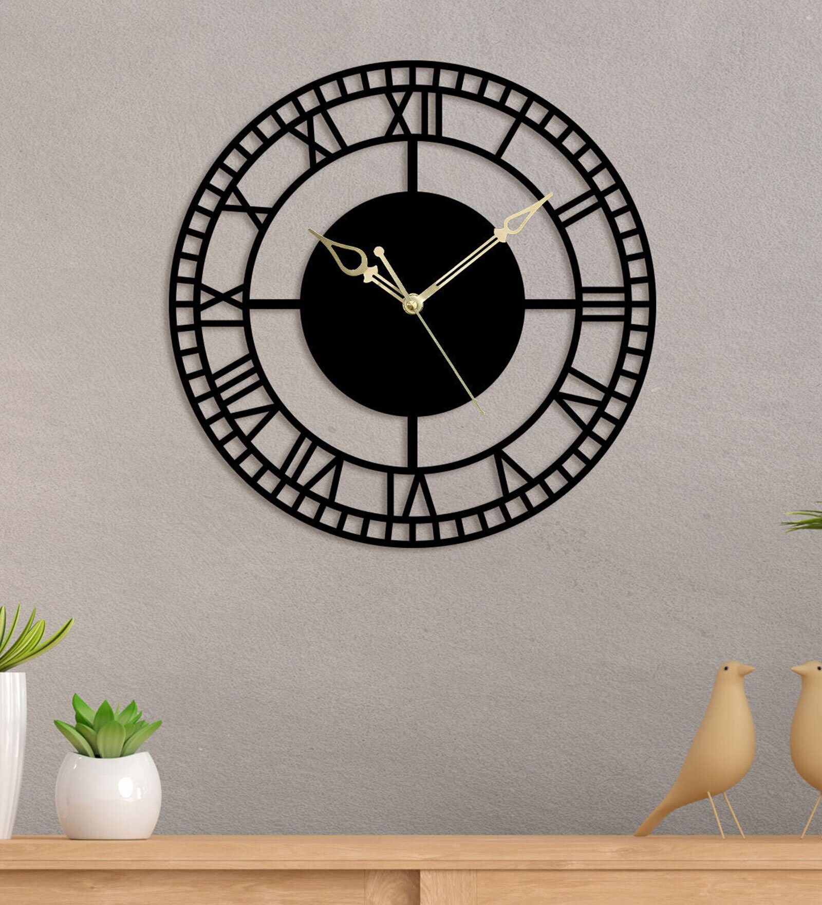 Black Iron Elegant Simple Modern Wall Clock