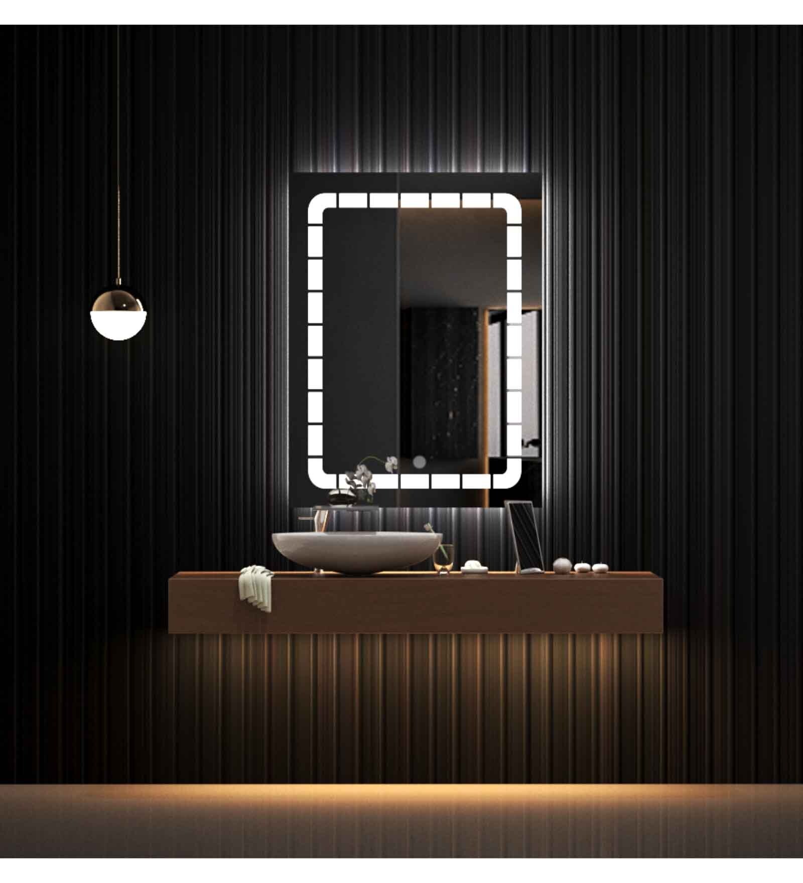 Elegent Multicolour Glass Led Wall Mirror