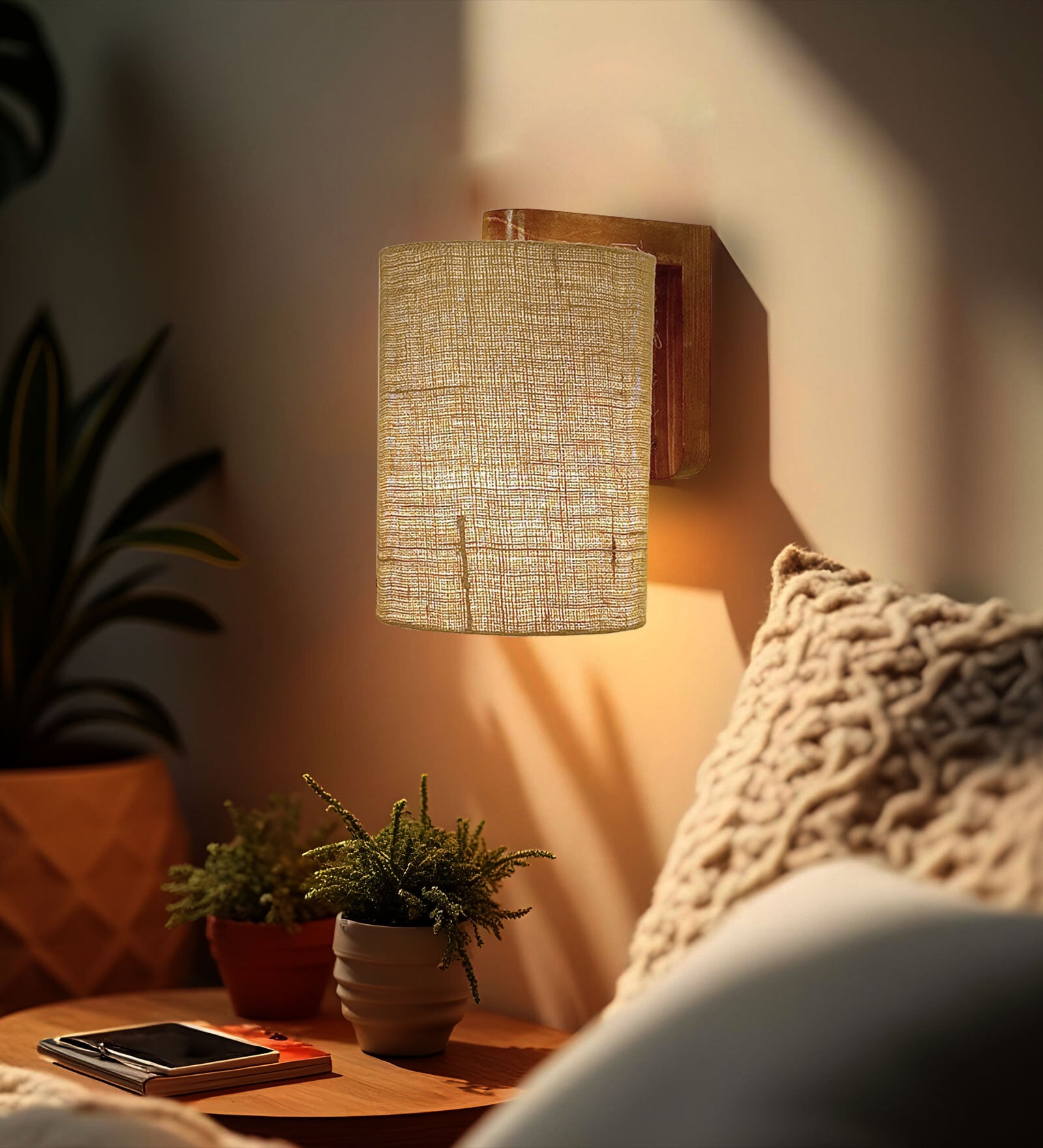 Elementary Brown Wooden Wall Light