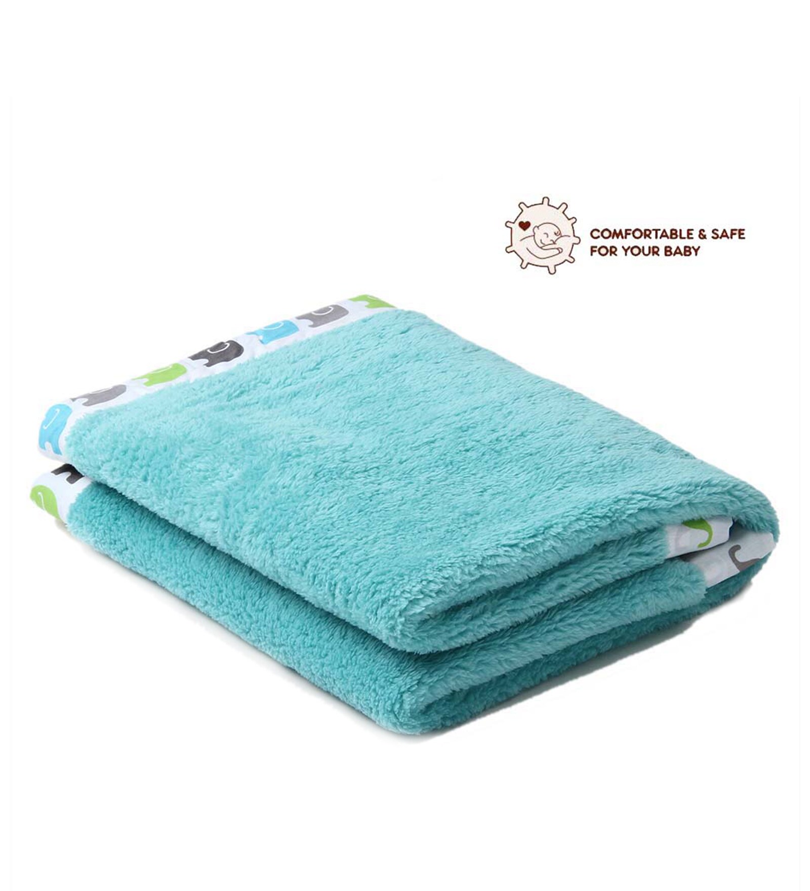 Elephant Baby Blanket in Blue