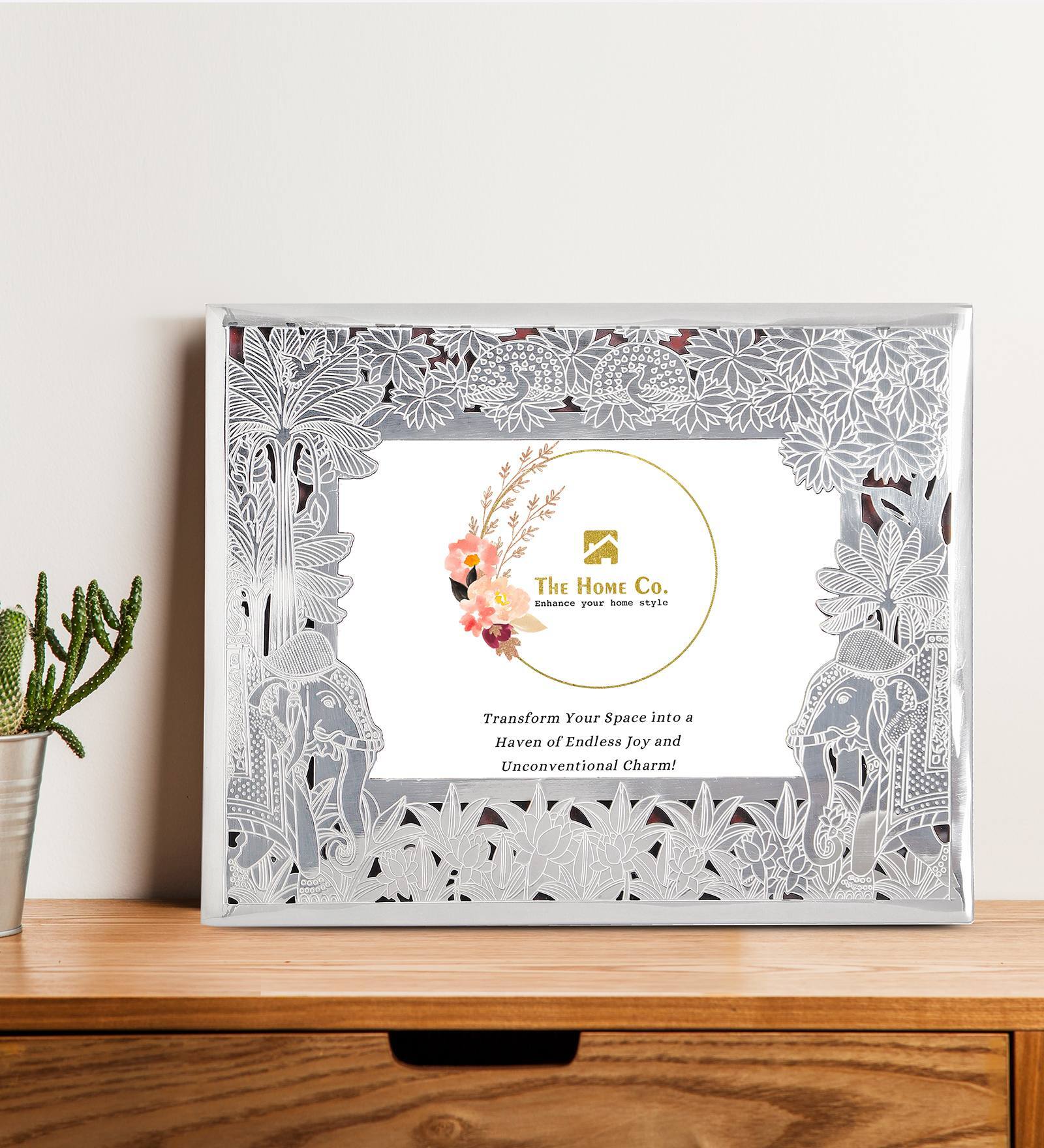Elephant Design Silver Brass Photo Frames
