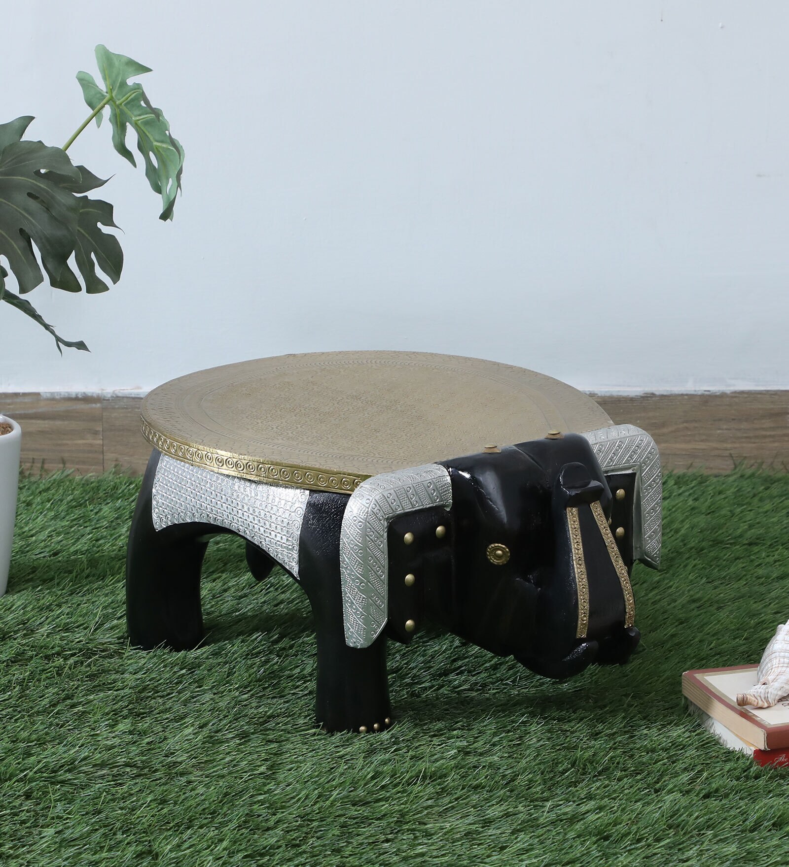 Elephant Black Wooden Showpiece