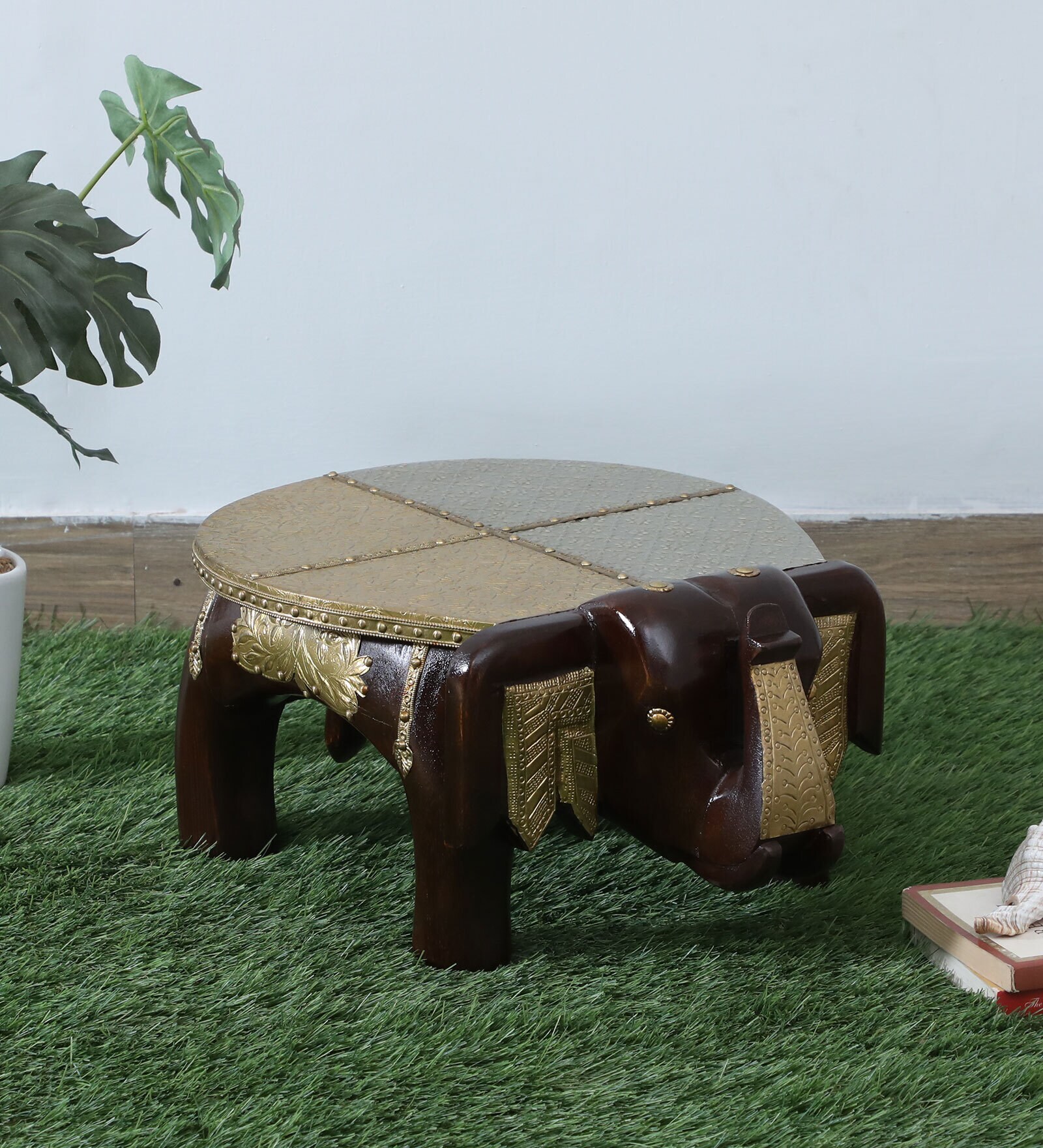 Elephant Brown Wooden Showpiece