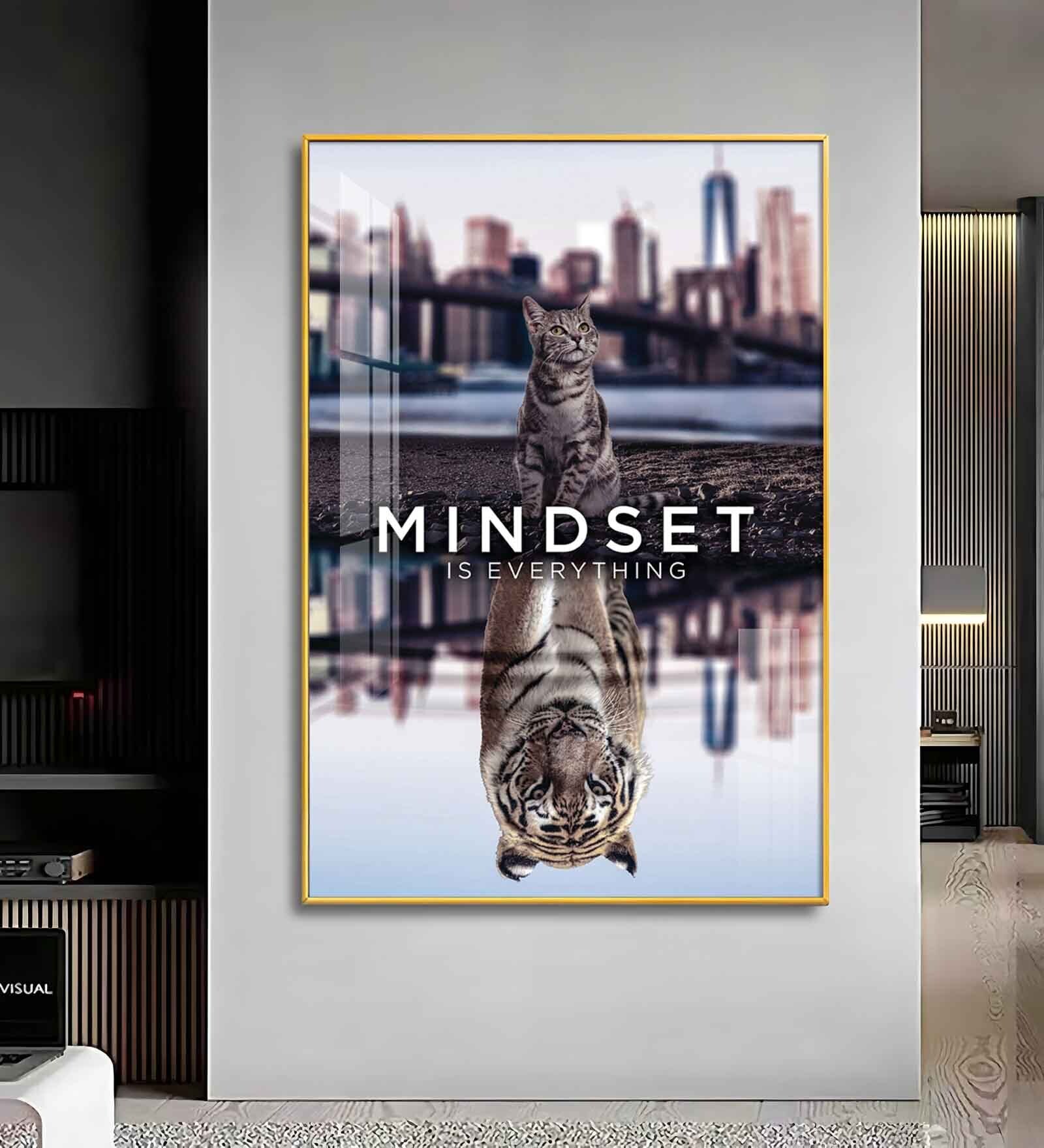 Elevate Your Mindset Glass Finish Vertical Wall Art