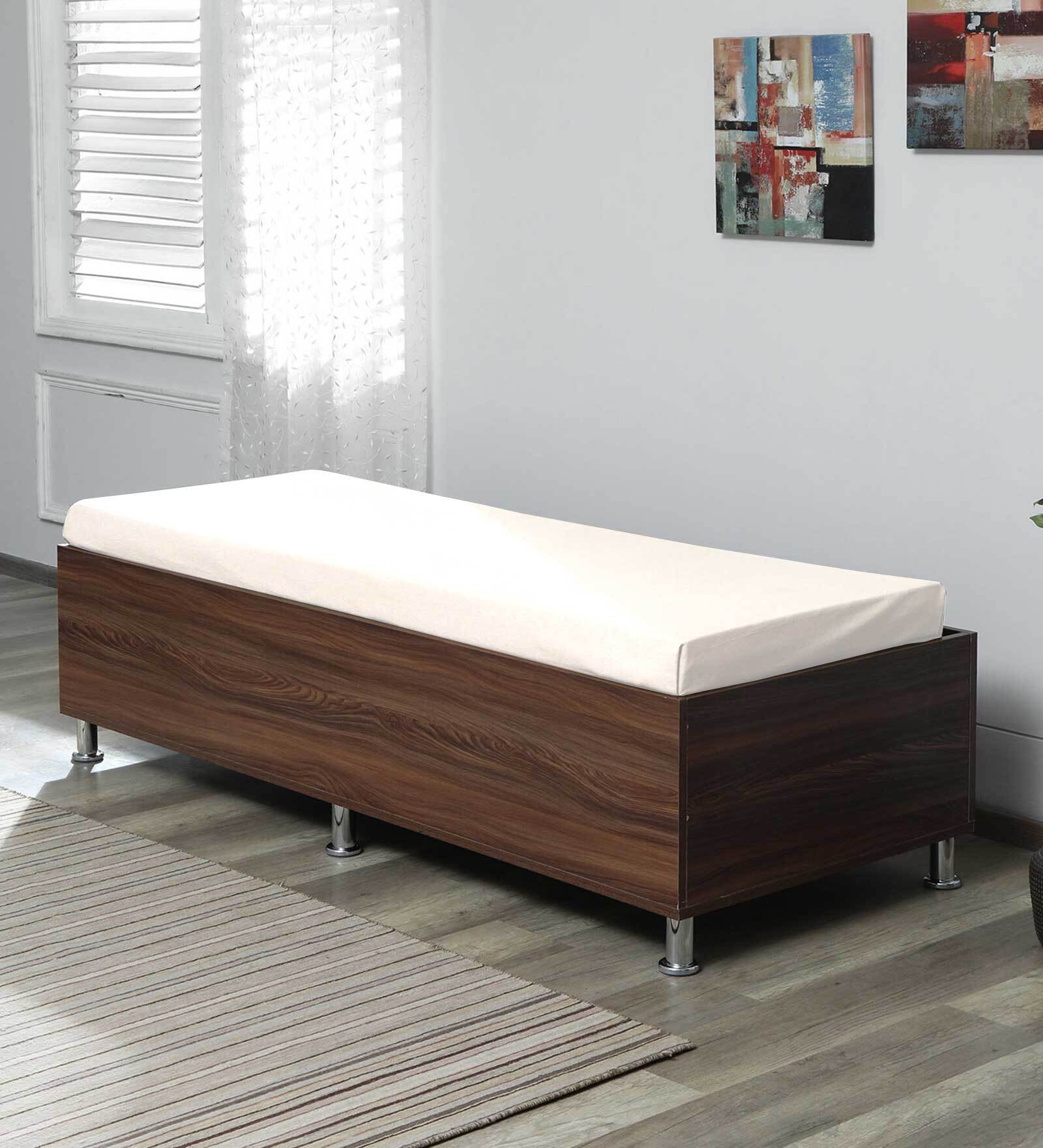 Elijah Single Bed in Brown Finish with Box Storage
