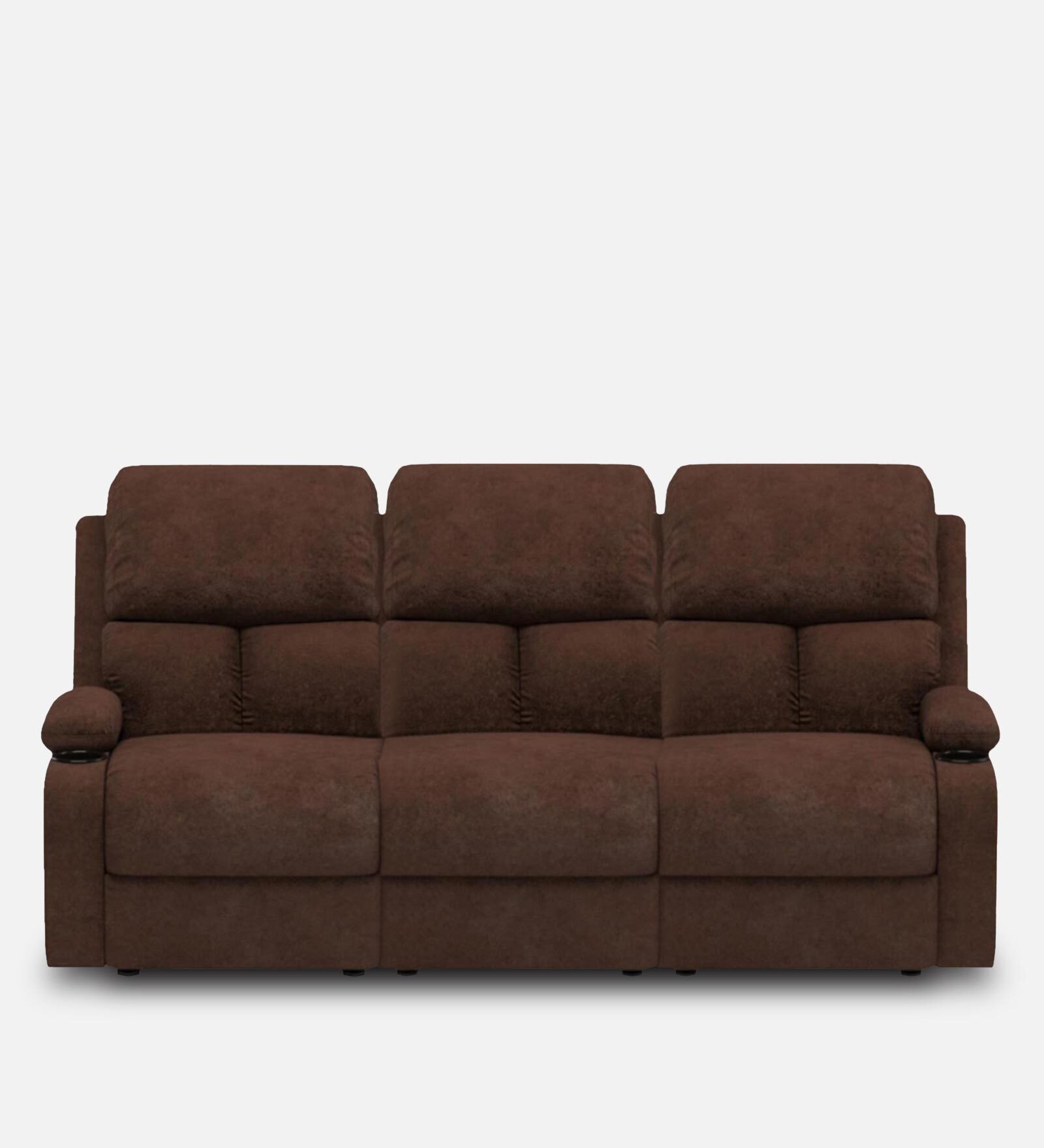 Elimon Fabric 3 Seater Manual Recliner in Brown Colour Elimon Fabric 3 Seater Manual Recliner in Brown Colour