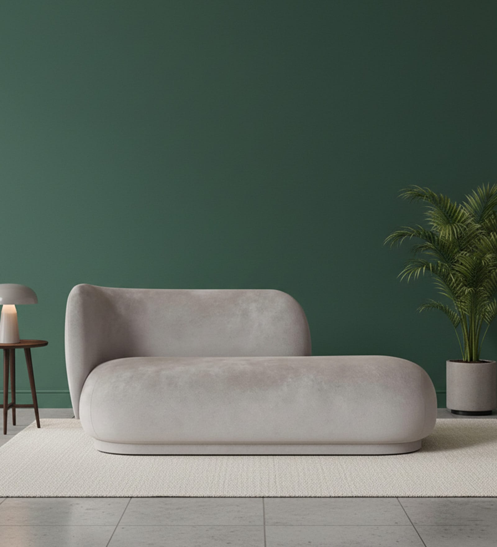 Elite Elegance Velvet Fabric 2 Seater Sofa In Soft Grey Colour