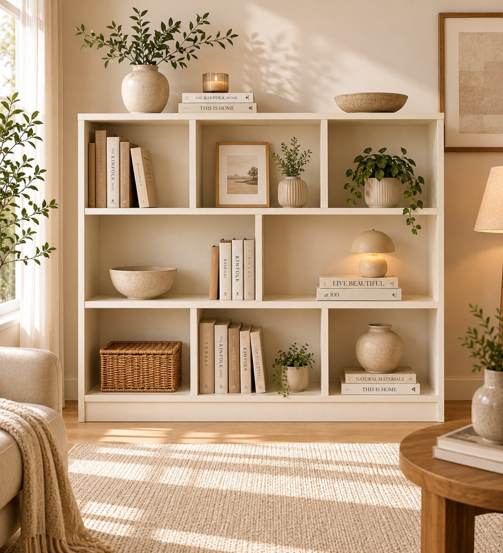 Elite Harmony Contemporary Book Shelf In Off White Finish