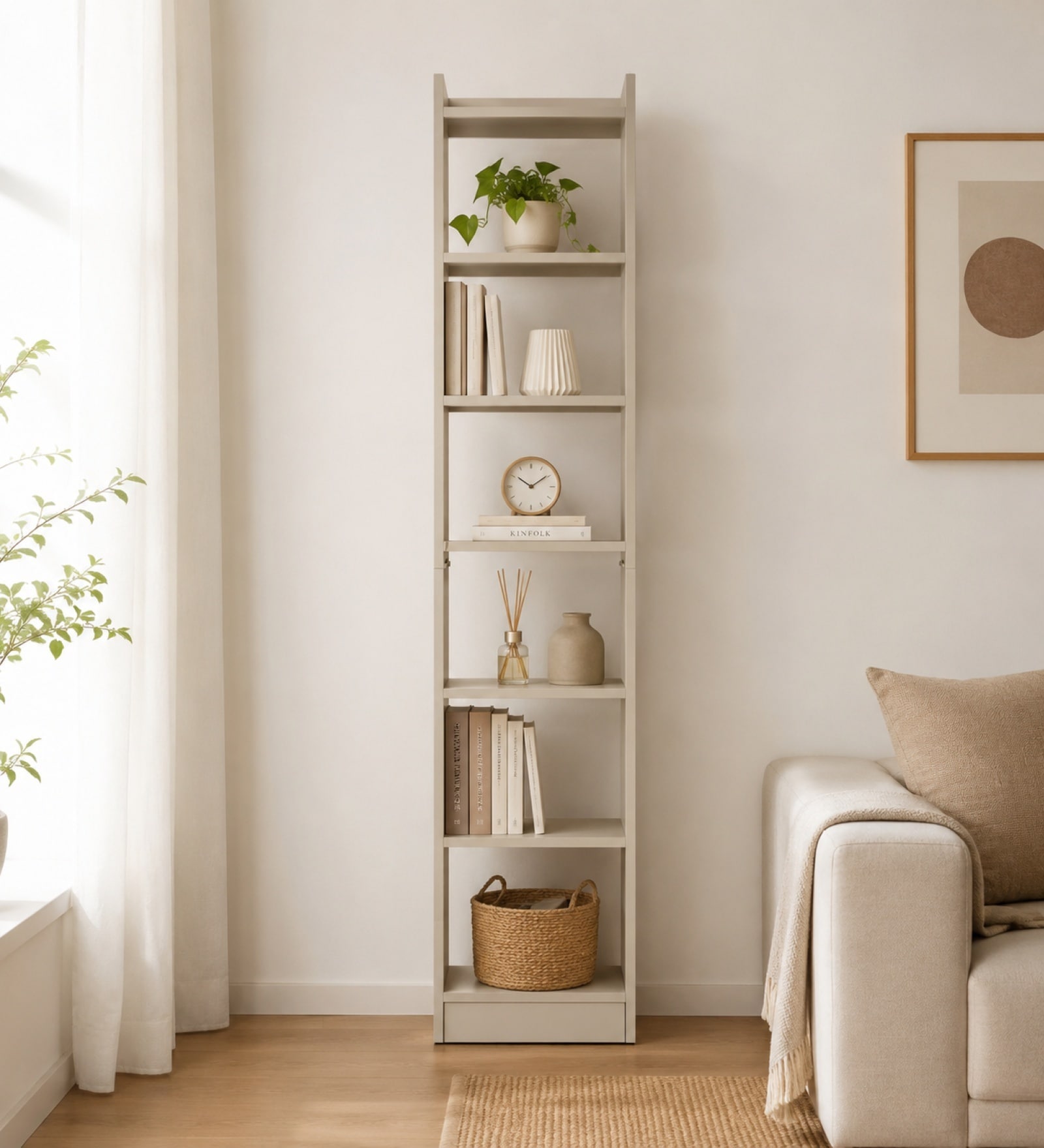Elite Harmony Contemporary Book Shelf In Off White Finish