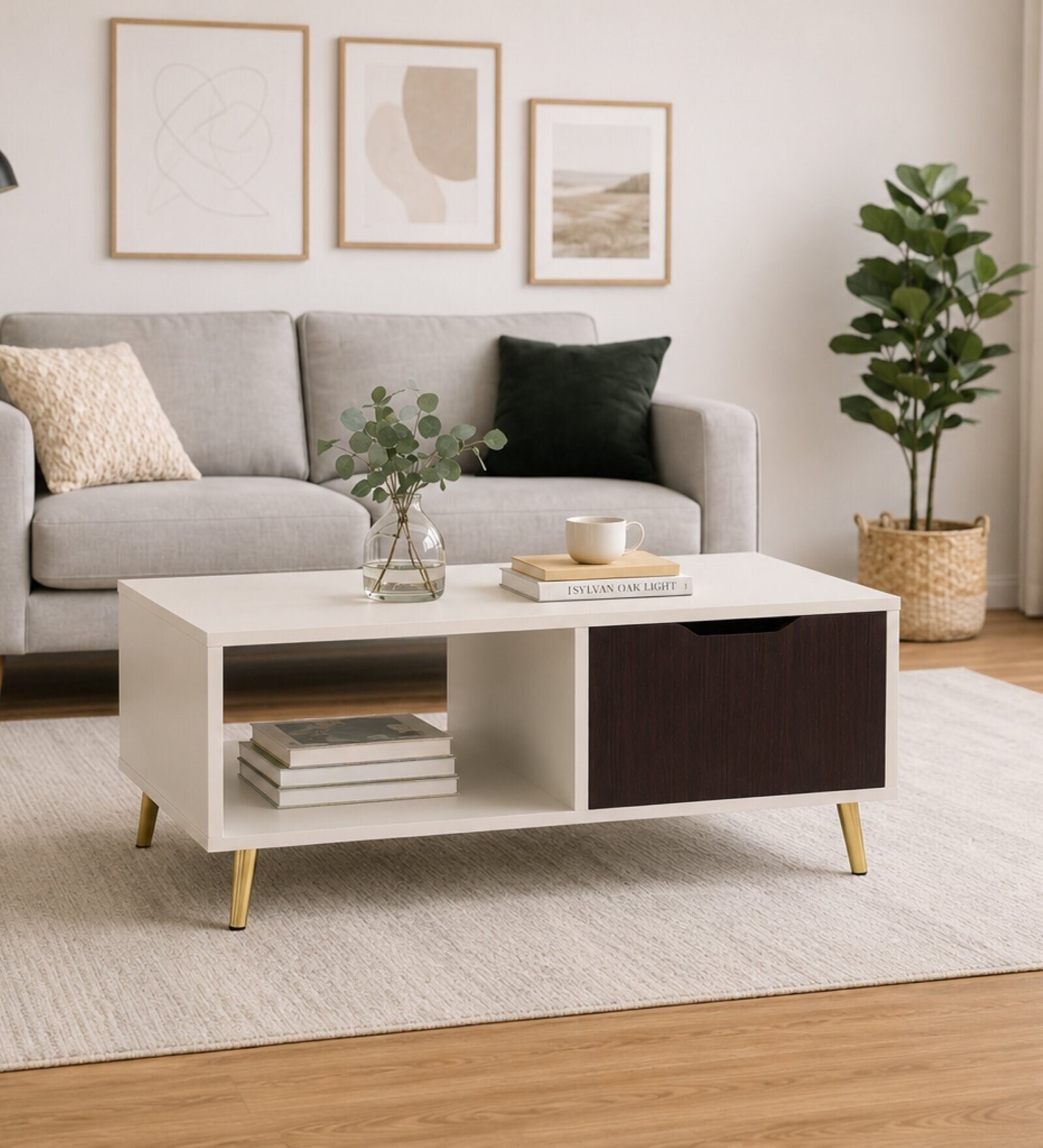Elite Harmony Contemporary Luxury Centre Table In Off White Finish