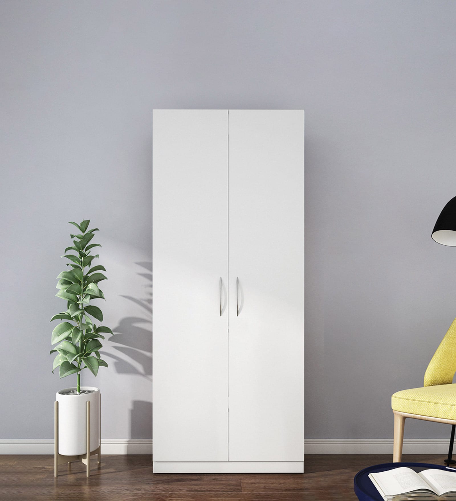 Buy Eliza 2 Door Wardrobe In Frosty White Finish at 46% OFF by Woodbuzz ...