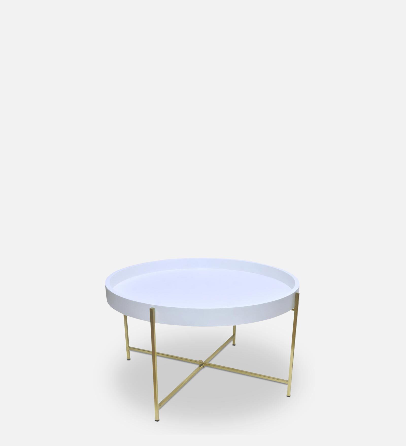 Buy Elizabeth Coffee Table In Glossy White & Gold Finish at 22 OFF by