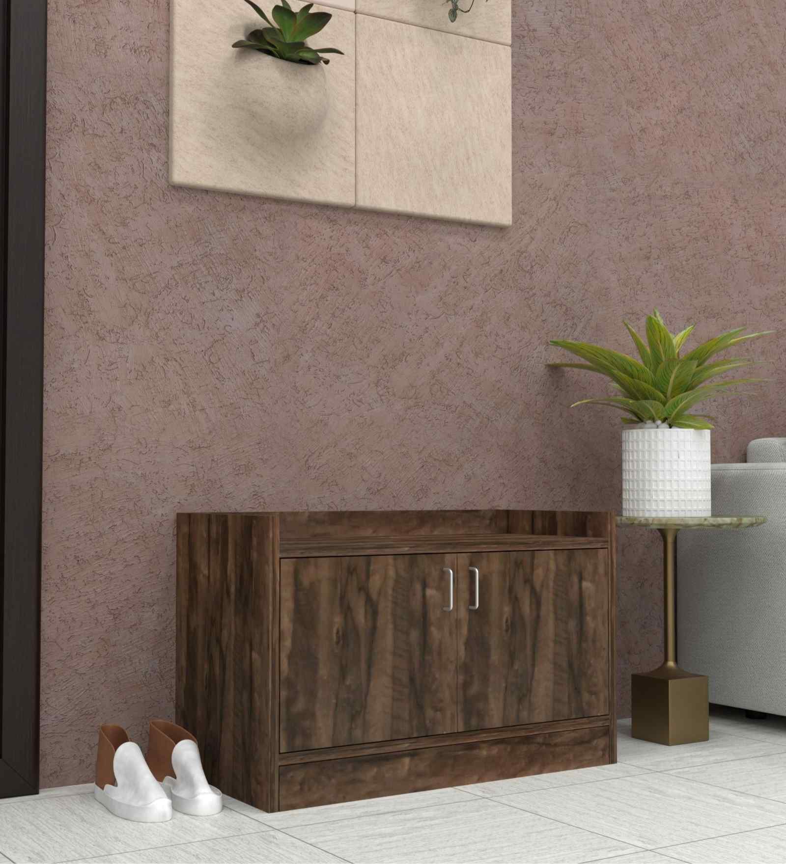 Ella 2 Doors Multipurpose Shoe Cabinet in Cochwood Brown