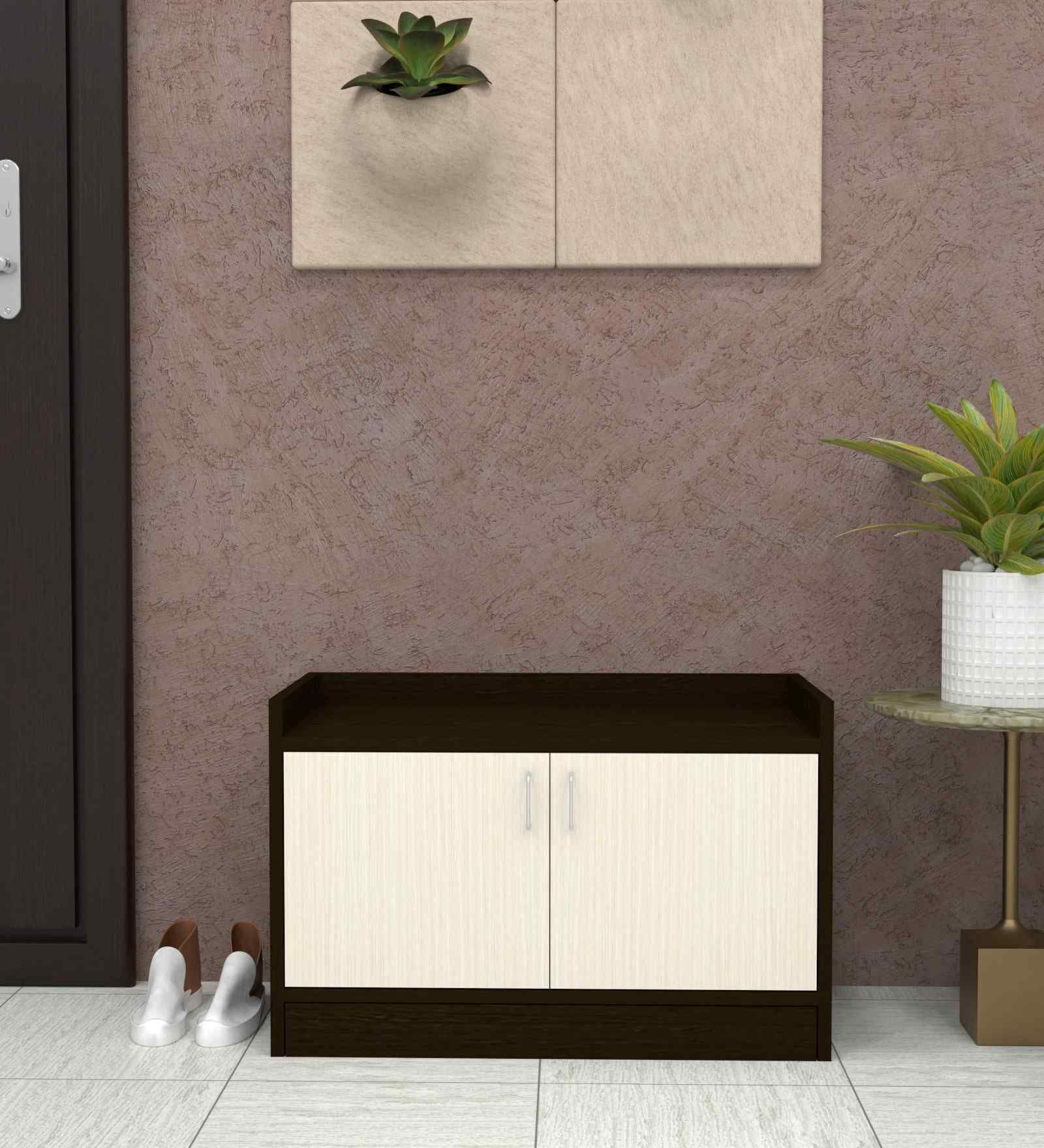 Ella 2 Doors Multipurpose Shoe Cabinet in Highland Pine & Chiyoda Wange Finish