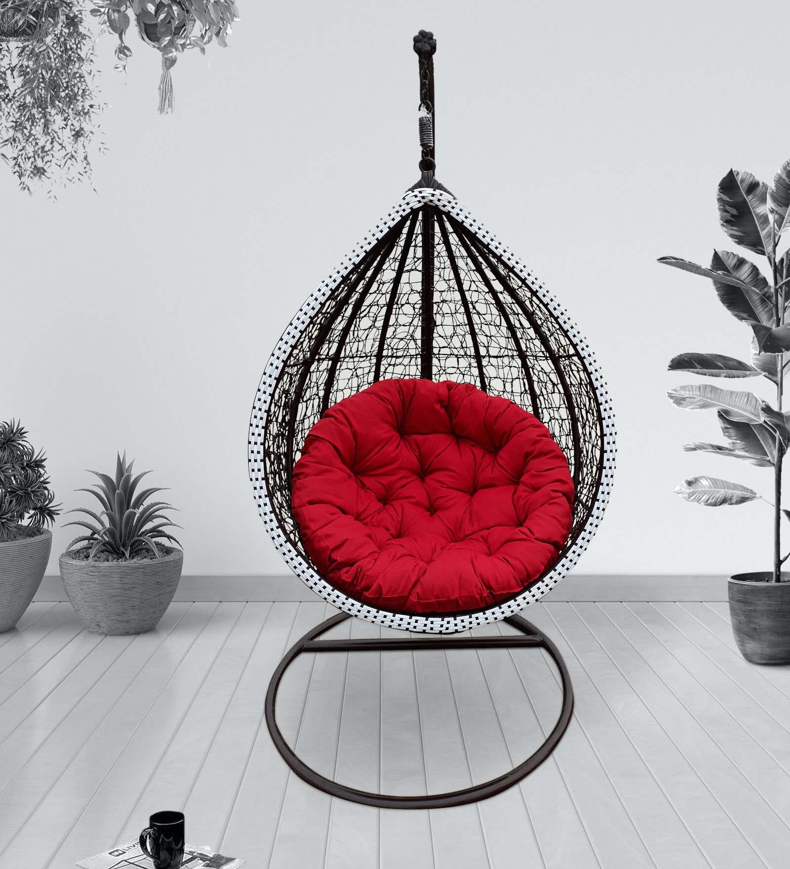 Ella Wicker Swing in Brown & White Colour Ella Wicker Swing in Brown & White Colour