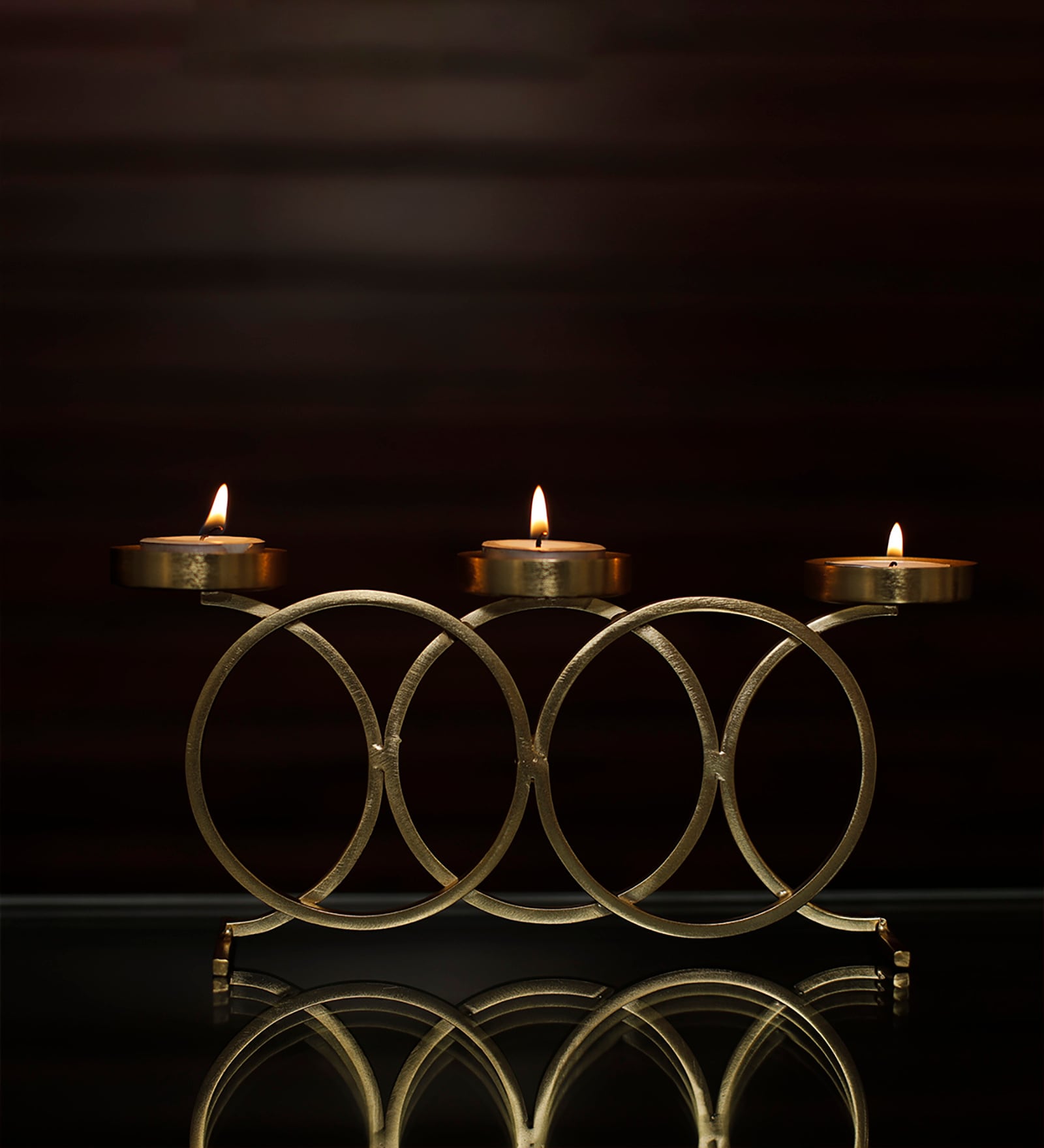 Elon Set Of 3 Gold Mild Steel Table Tealight Candle Holders