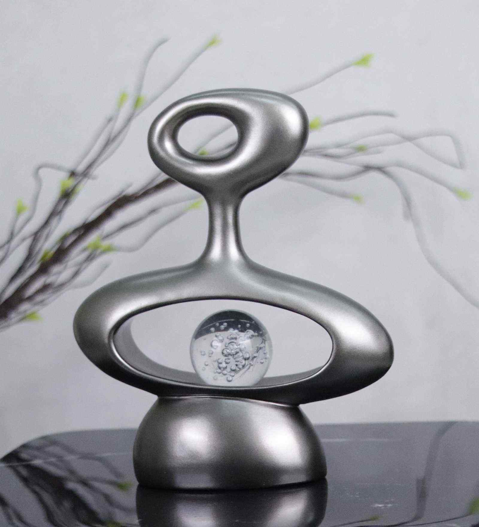 Elysian Resin Artifact with Crystal Ball (Grey)