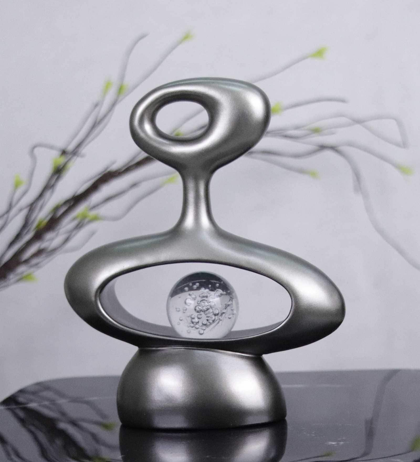 Elysian Resin Artifact with Crystal Ball (Grey)