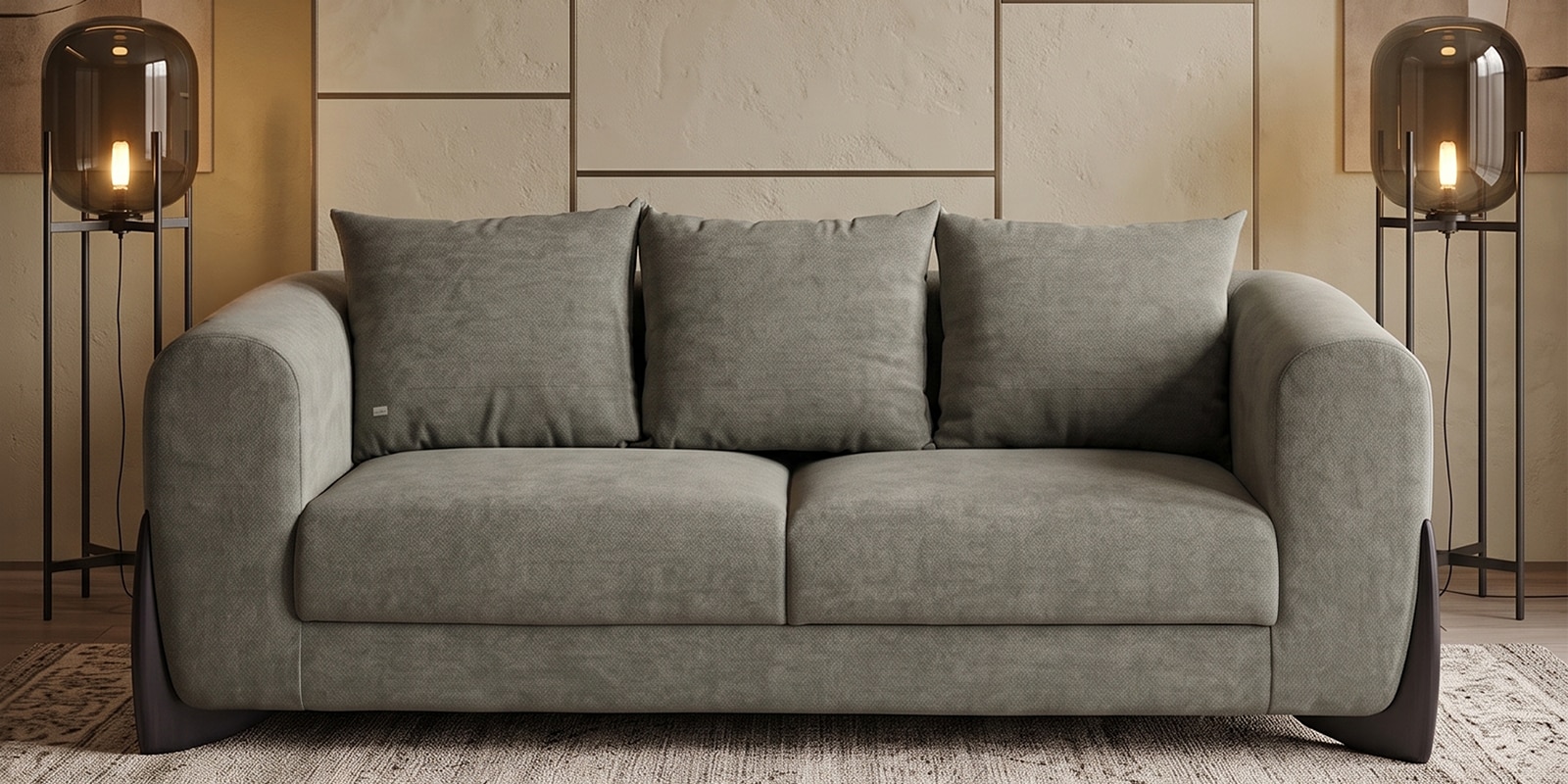 Stella Upholstery 3 Seater Sofa In Green Colour Stella Upholstery 3 Seater Sofa In Green Colour