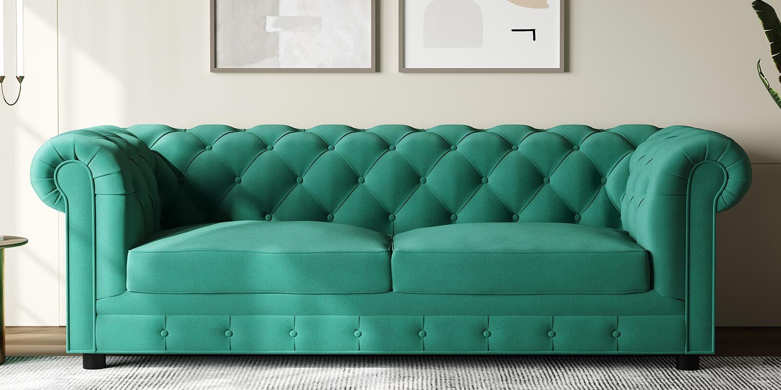 Buy Elegant 3 Seater Sofa in Bottle Green Colour at 38% OFF by The Alankarr | Pepperfry