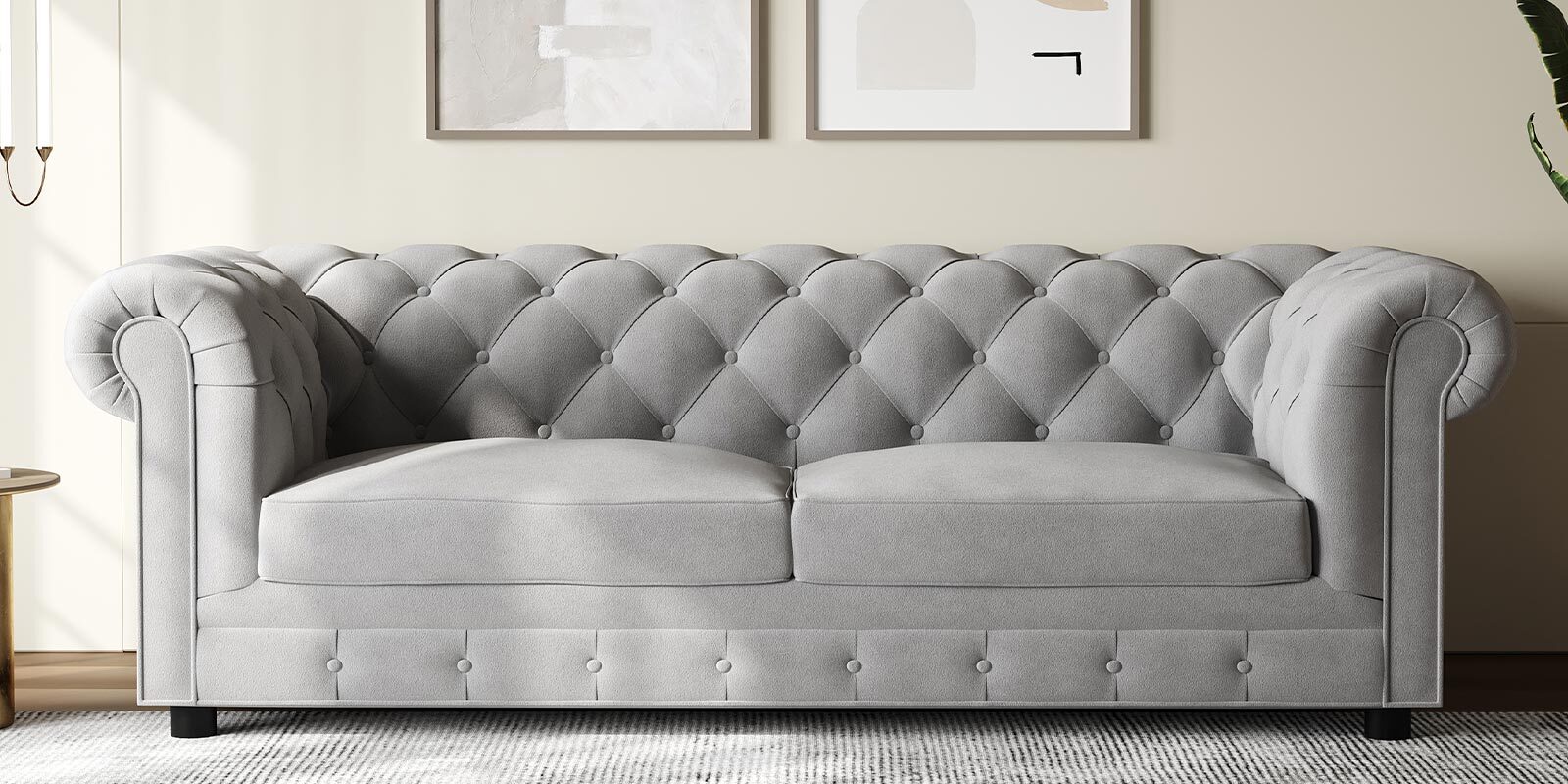Elegant 3 Seater Sofa in Grey Colour