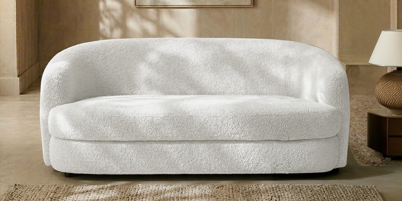 Elegant Ensemble Boucle 2 Seater Sofa In Mouse Grey Colour