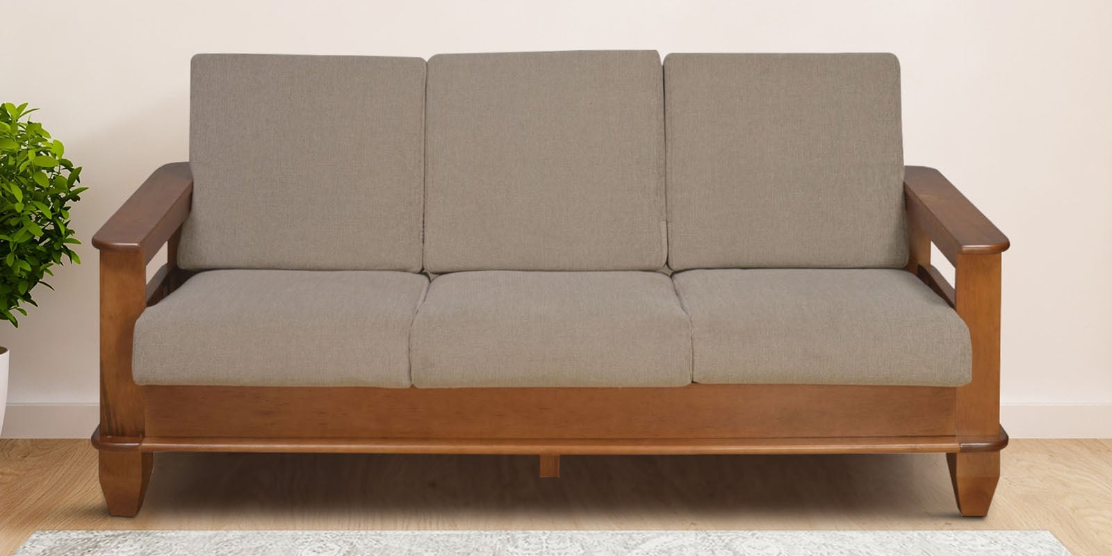 Elena Fabric 3 Seater Sofa In New Wenge Colour