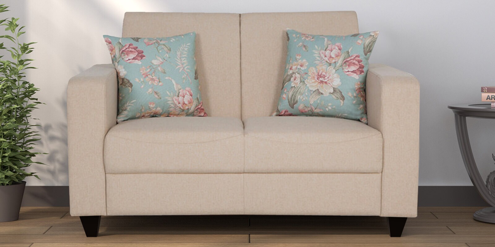 Buy Elena Two Seater Sofa with Cushions in Mocha Colour by CasaCraft Online 2 Seater Sofas 2