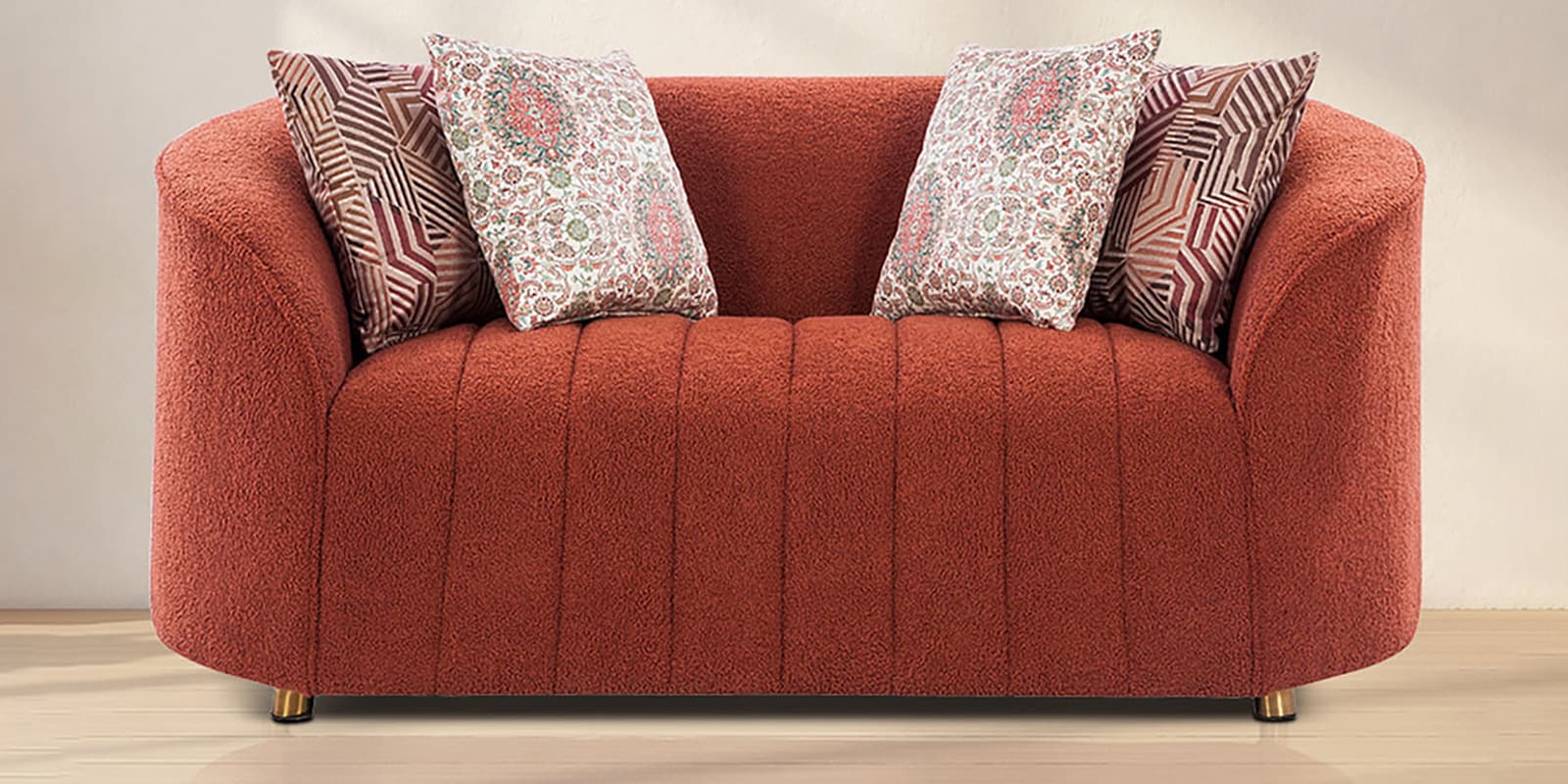 Elise 2 Seater Sofa In Rust Colour