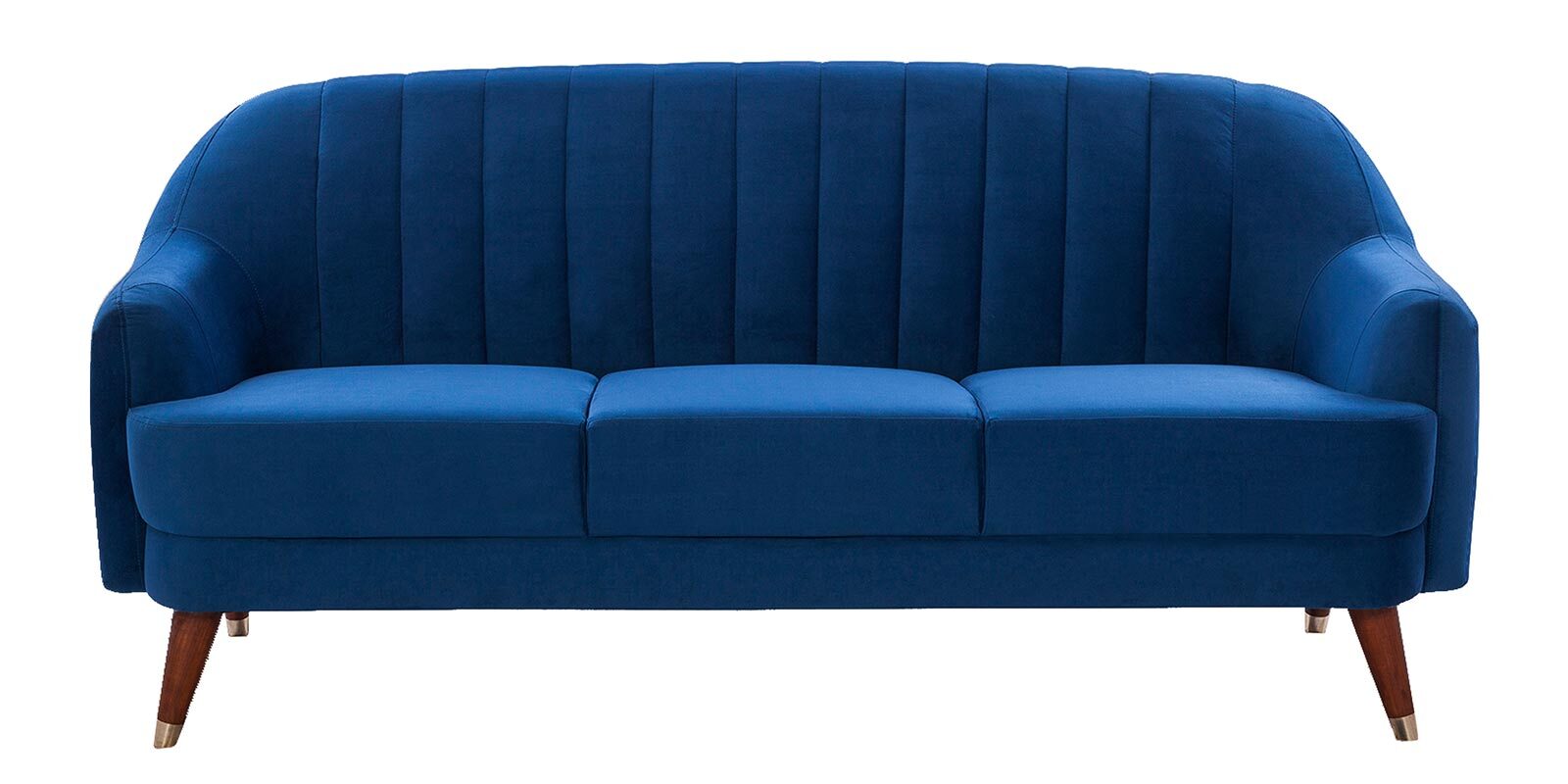 Buy Elle Velvet 3 Seater Sofa in Blue Colour at 71 OFF by HomeTown
