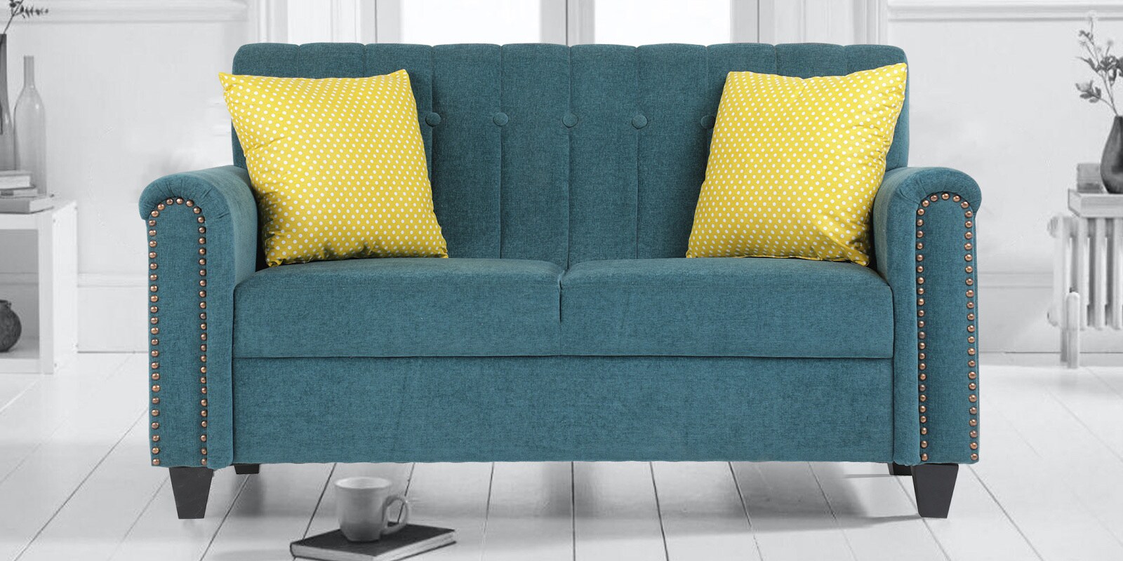 Buy Elora 2 Seater Sofa in Teal Green Colour by ARRA Online Modern 2