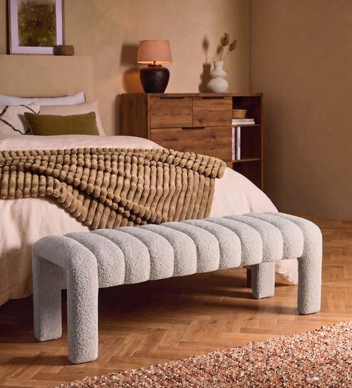 Eldora Channel Bench In Ivory Colour