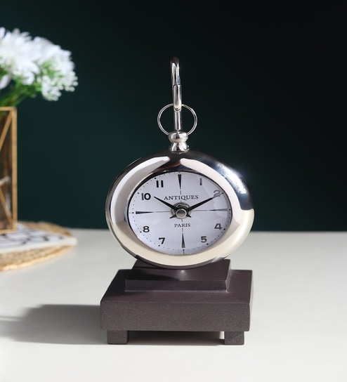 Silver Eldora Table Clock