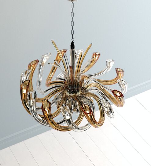 Elegant 12 Lights Artistic Glass Chandelier