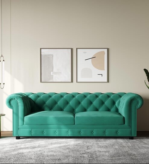 Buy Elegant 3 Seater Sofa in Bottle Green Colour at 38% OFF by The ...