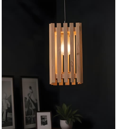 symplify Elegant Beige Solid Wood Single Hanging Lamp-picture-16