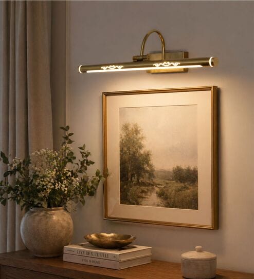 Elegant Brushed Brass LED Picture Light