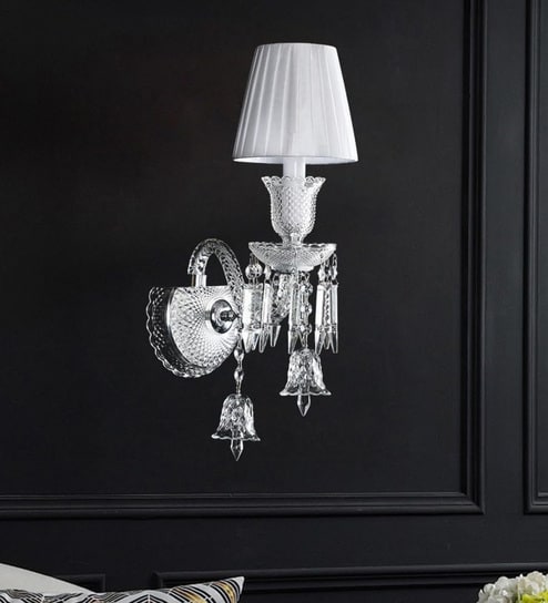 stello Elegant Crystal Wall Sconce with Fabric Shade-picture-11