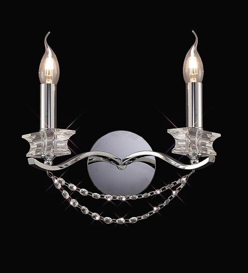 stello Elegant Dual Candle Crystal Wall Light Chrome Finish-picture-20
