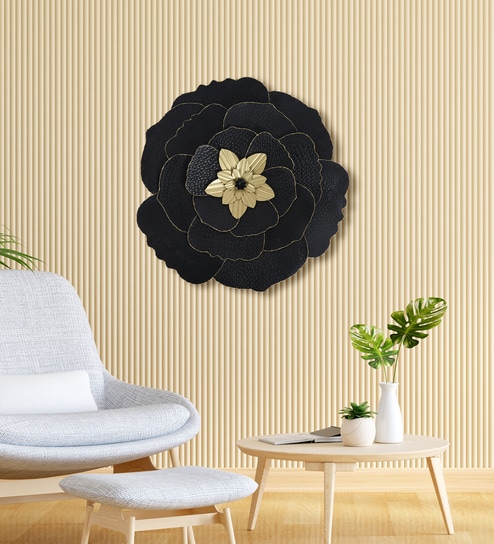 Elegant Ebony Black Mild Steel Wall Art