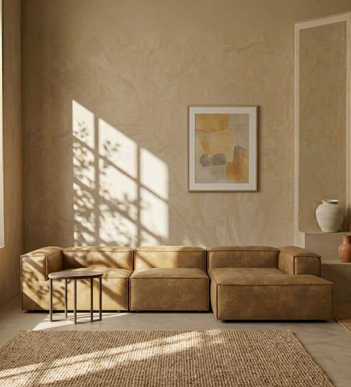 Elegant Edge 3 Seater Faux Leather LHS L Shaped Sofa