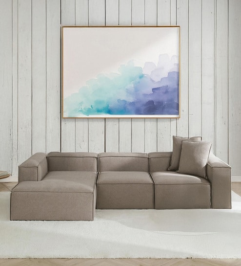 Elegant Edge 3 Seater RHS L Shaped Sofa In Mouse Grey Color