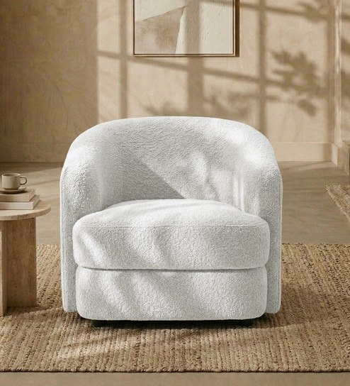 Elegant Ensemble Boucle 1 Seater Sofa In Grey Colour