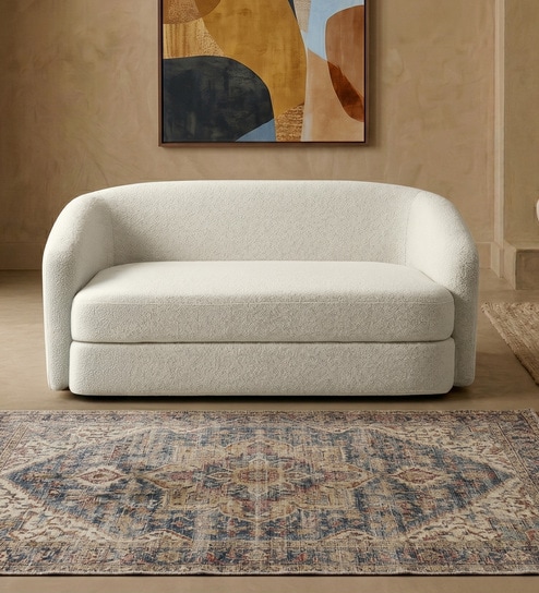 Elegant Ensemble Boucle 2 Seater Sofa In Beige Colour