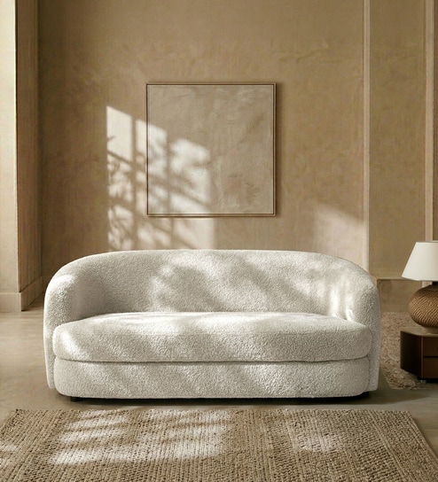Elegant Ensemble Boucle 2 Seater Sofa In Beige Colour