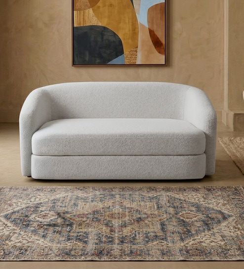 Elegant Ensemble Boucle 2 Seater Sofa In Cream Colour