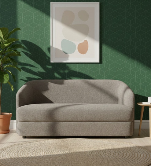 Elegant Ensemble Boucle 2 Seater Sofa In Grey Colour