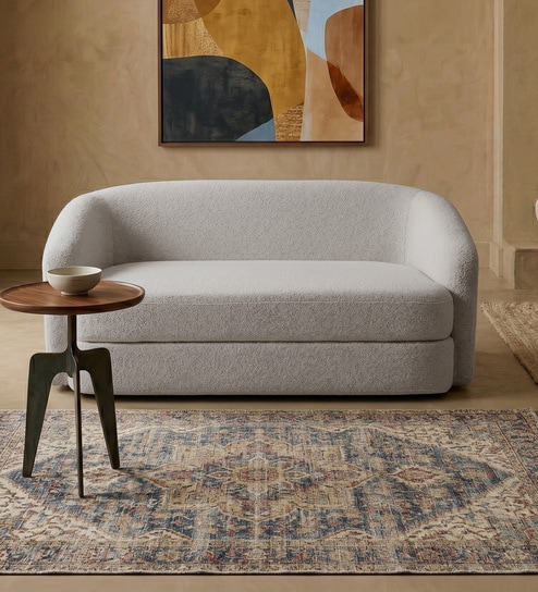 Elegant Ensemble Boucle 2 Seater Sofa In Grey Colour