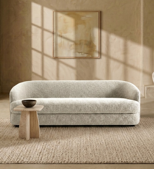 Elegant Ensemble Boucle 3 Seater In Cream Colour