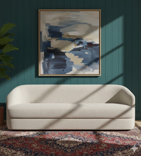 nestroots Elegant Ensemble Boucle 3 Seater In Sofa Beige Colour-picture-0